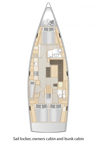 508 - Sail locker, owners cabin and bunk cabins